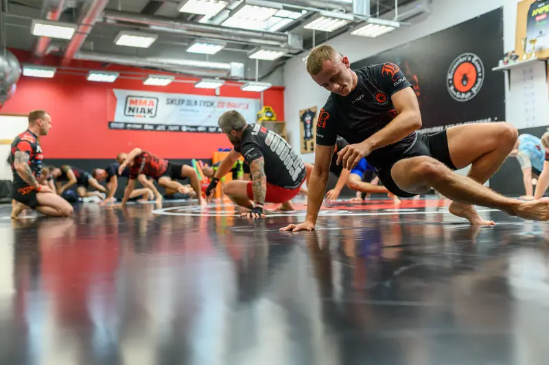 Zawodnicy podczas treningu zapasów w Berserkers Team Rzeszów.