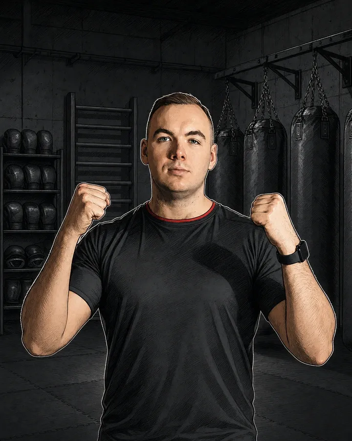 Michał Bobeł, trener sekcji dziecięcej w Berserkers Team Rzeszów, ilustrowana karta z serii Poznajcie naszych trenerów